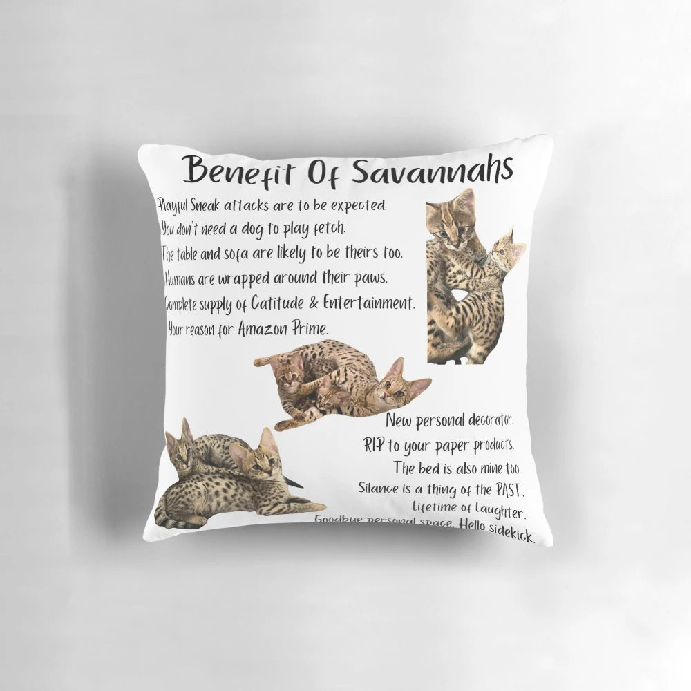 Savannah Cat Pillow - Soft, Cozy Pillow Featuring Adorable Savannah Cat Design