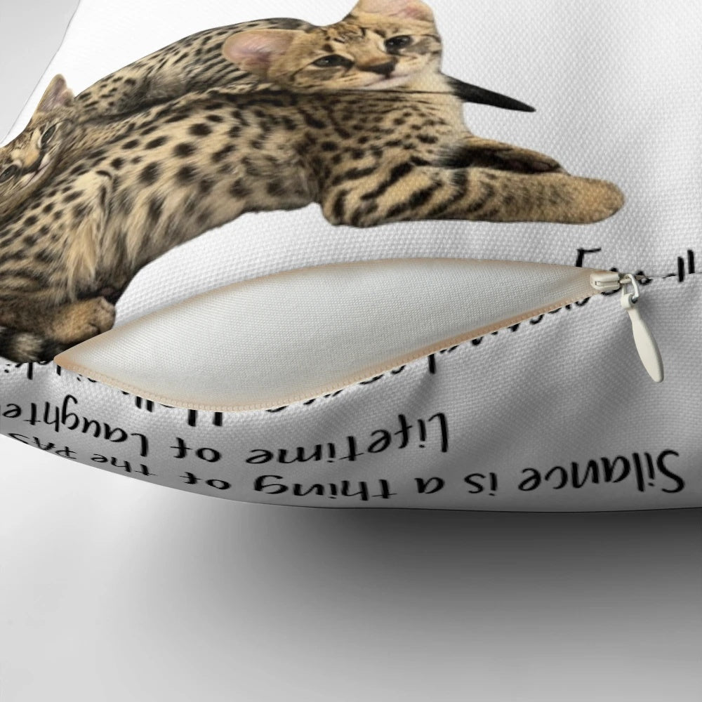Savannah Cat Pillow - Soft, Cozy Pillow Featuring Adorable Savannah Cat Design