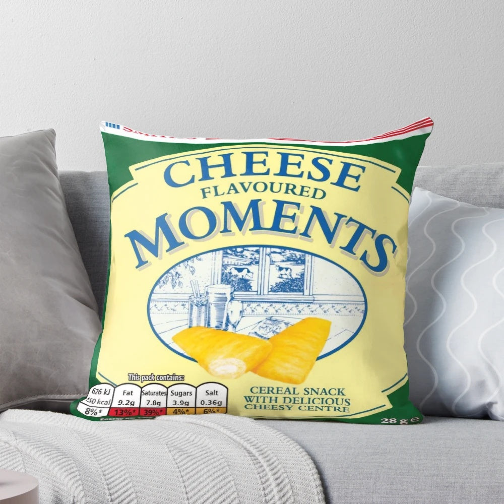 Cozy pillow in the shape of classic cheese-flavored pub crisps