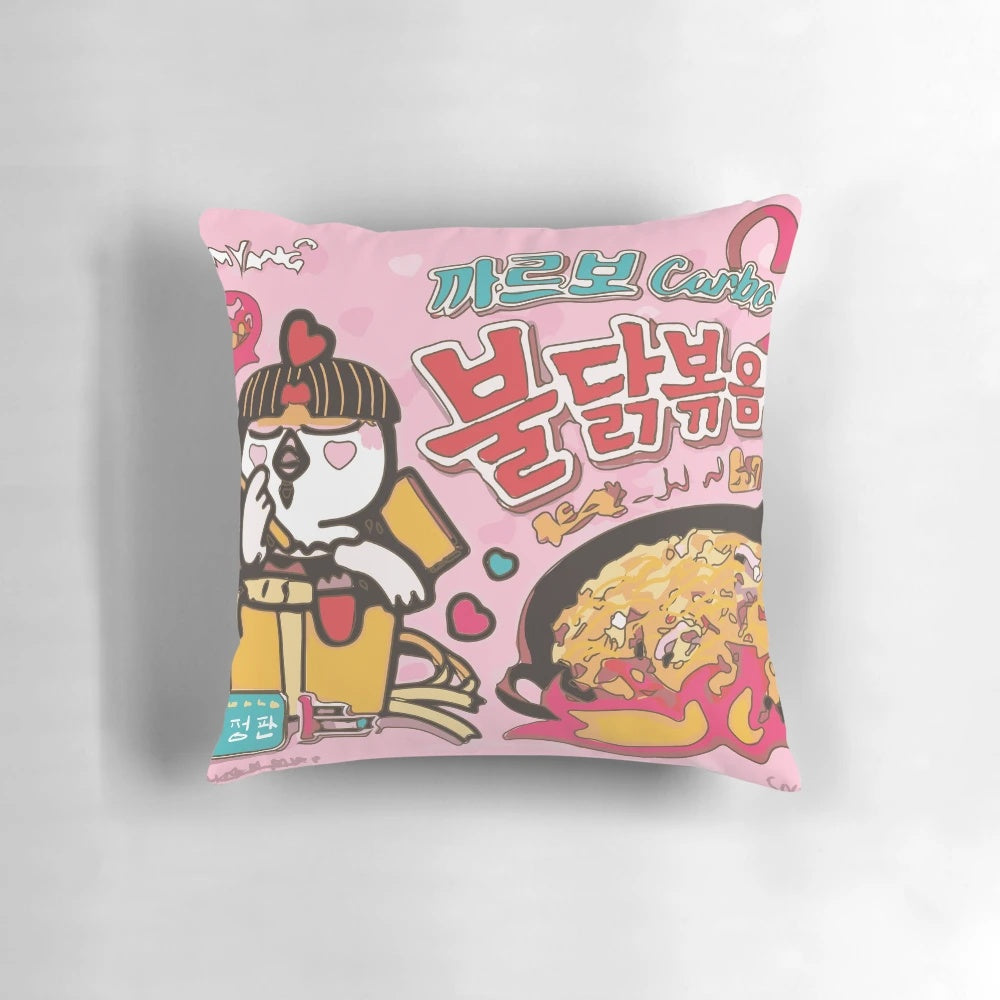Samyang-inspired carbonara-flavored pillow, a cozy snack for noodle enthusiasts