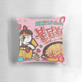 Samyang-inspired carbonara-flavored pillow, a cozy snack for noodle enthusiasts