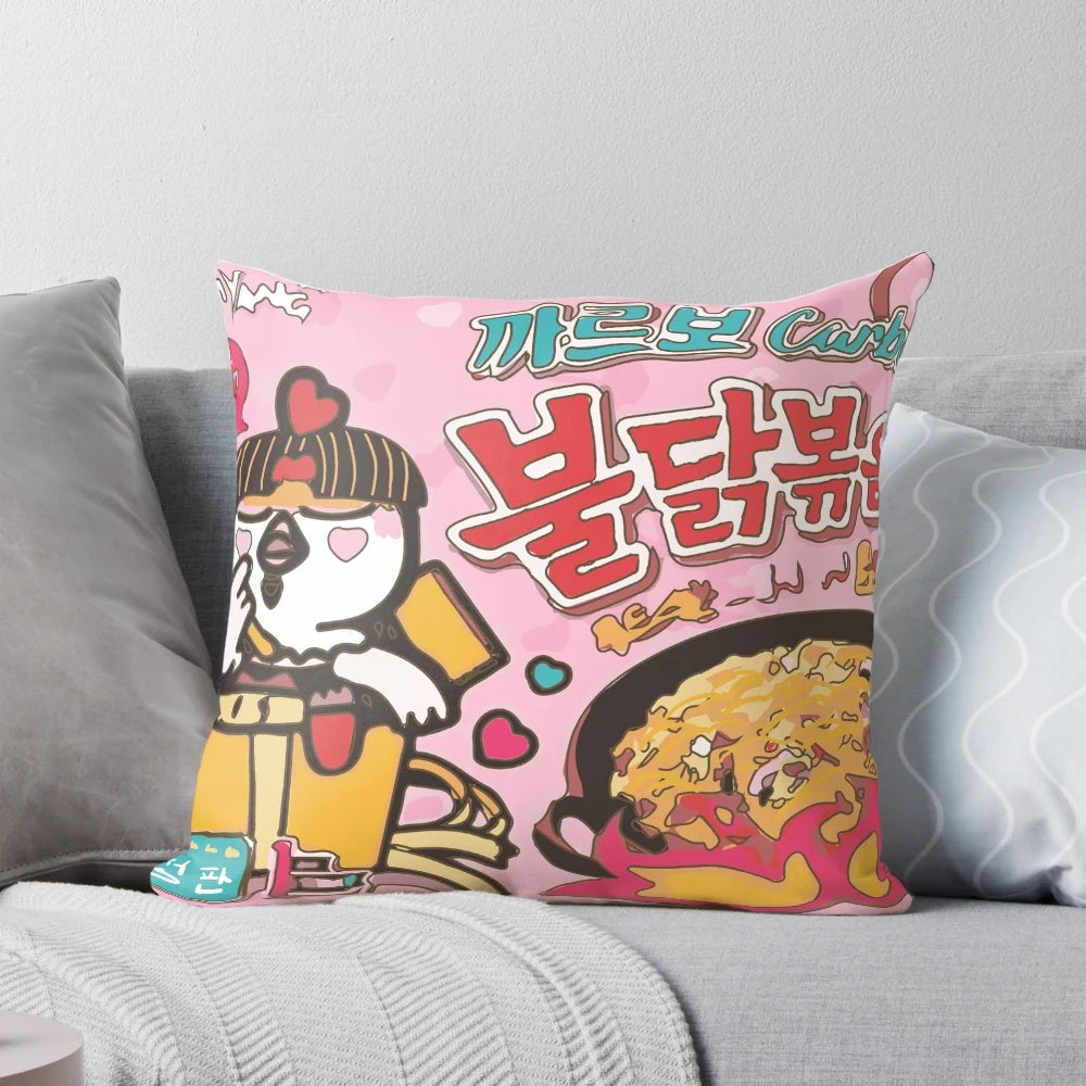 Samyang-inspired carbonara-flavored pillow, a cozy snack for noodle enthusiasts