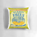 Scampi fries-themed decorative pillow featuring a realistic-looking design