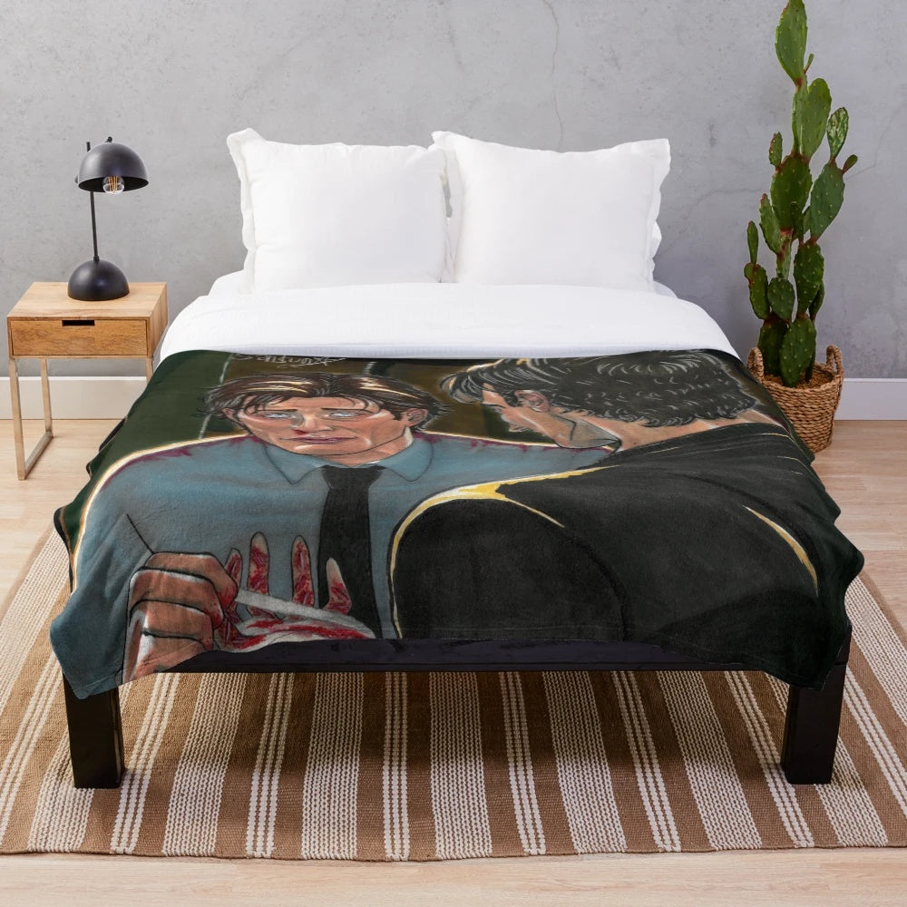 Saw-inspired plush blanket with Mark Hoffman and Peter Strahm
