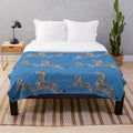 Scalamandré zebra print plush blanket inspired by The Royal Tenenbaums