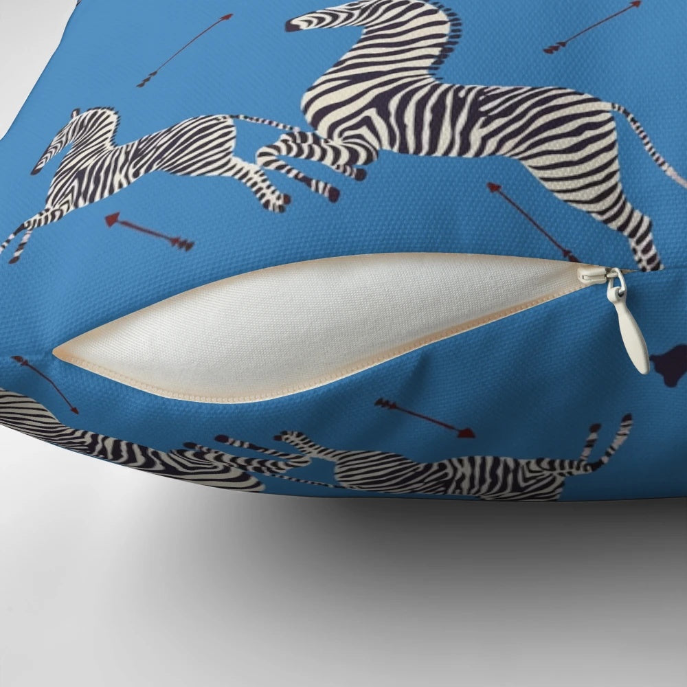 Scalamandré Zebra Pattern Pillow Inspired by The Royal Tenenbaums Movie