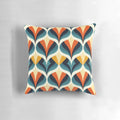 Vibrant mid-century modern inspired pillow with a bold honeycomb pattern in classic 60s colors.