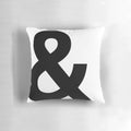 Scandinavian-style black and white ampersand symbol decorative throw pillow