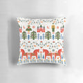 Scandinavian-style Christmas pillow in red and green colors, featuring a cozy and festive design.