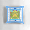 Decorative pillow featuring Scandinavian-inspired midsummer floral and nature imagery