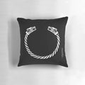 Decorative Viking Armring Wolf Pillow with Scandinavian-inspired Design