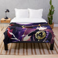 Scaramouche-inspired plush blanket featuring the Genshin Impact character
