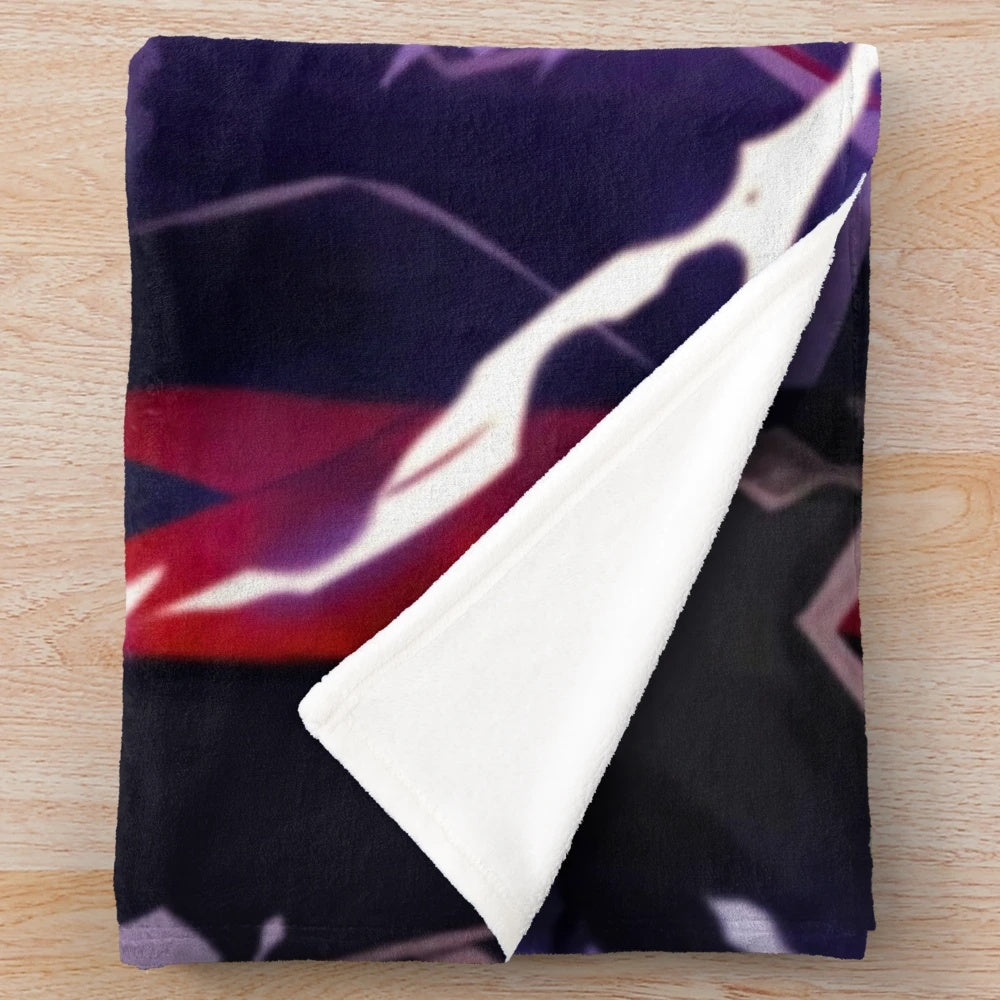 Scaramouche-inspired plush blanket featuring the Genshin Impact character