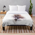 Genshin Impact Scaramouche-inspired plush blanket featuring watercolor art