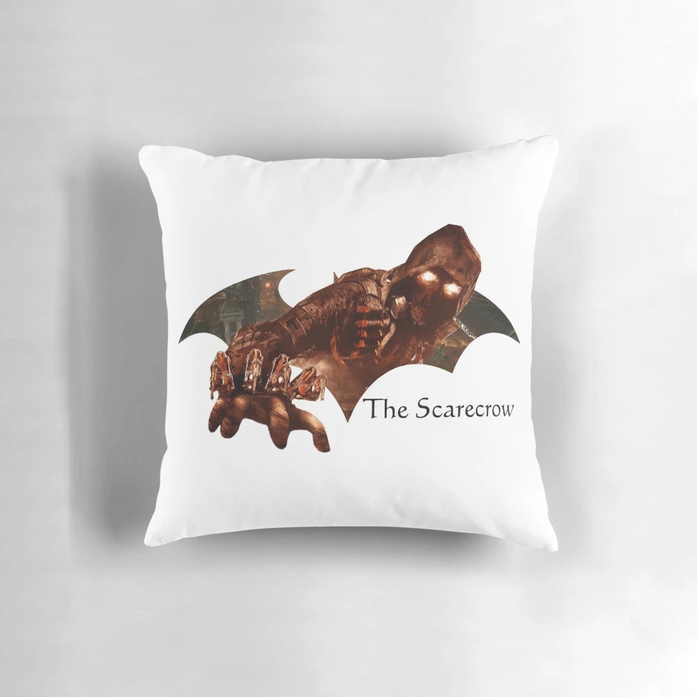 Soft, plush scarecrow-themed pillow featuring the iconic DC villain Jonathan Crane, perfect for horror and Halloween decor.