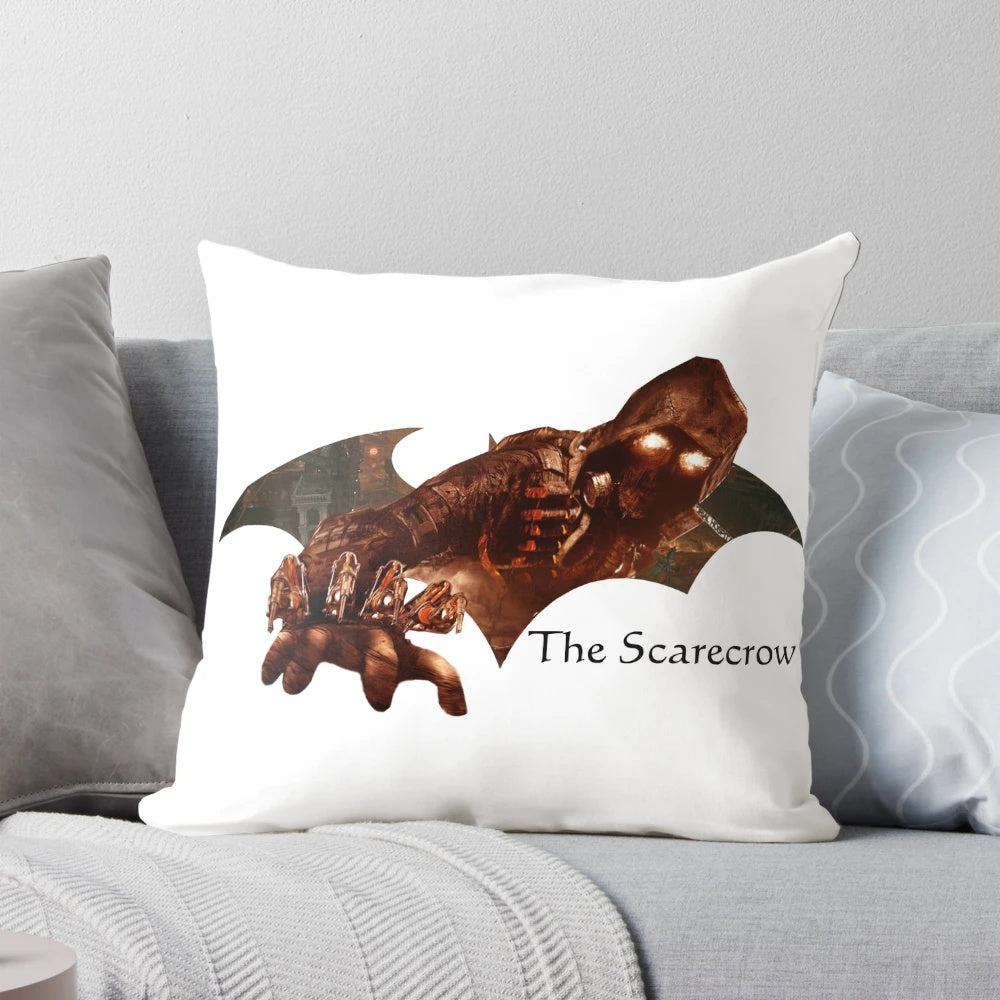 Soft, plush scarecrow-themed pillow featuring the iconic DC villain Jonathan Crane, perfect for horror and Halloween decor.