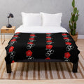 Scarlet pimpernel plush blanket with botanical flower design