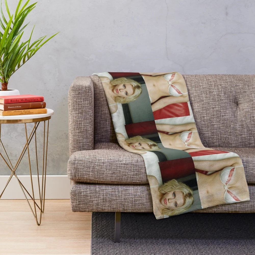 Scarlett Johansson Plush Blanket with Glamorous Celebrity Portrait
