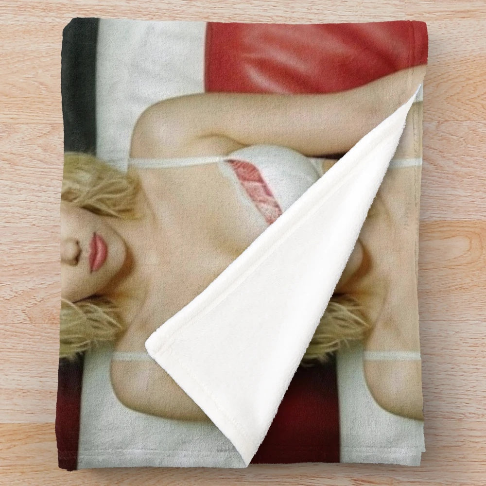 Scarlett Johansson Plush Blanket with Glamorous Celebrity Portrait