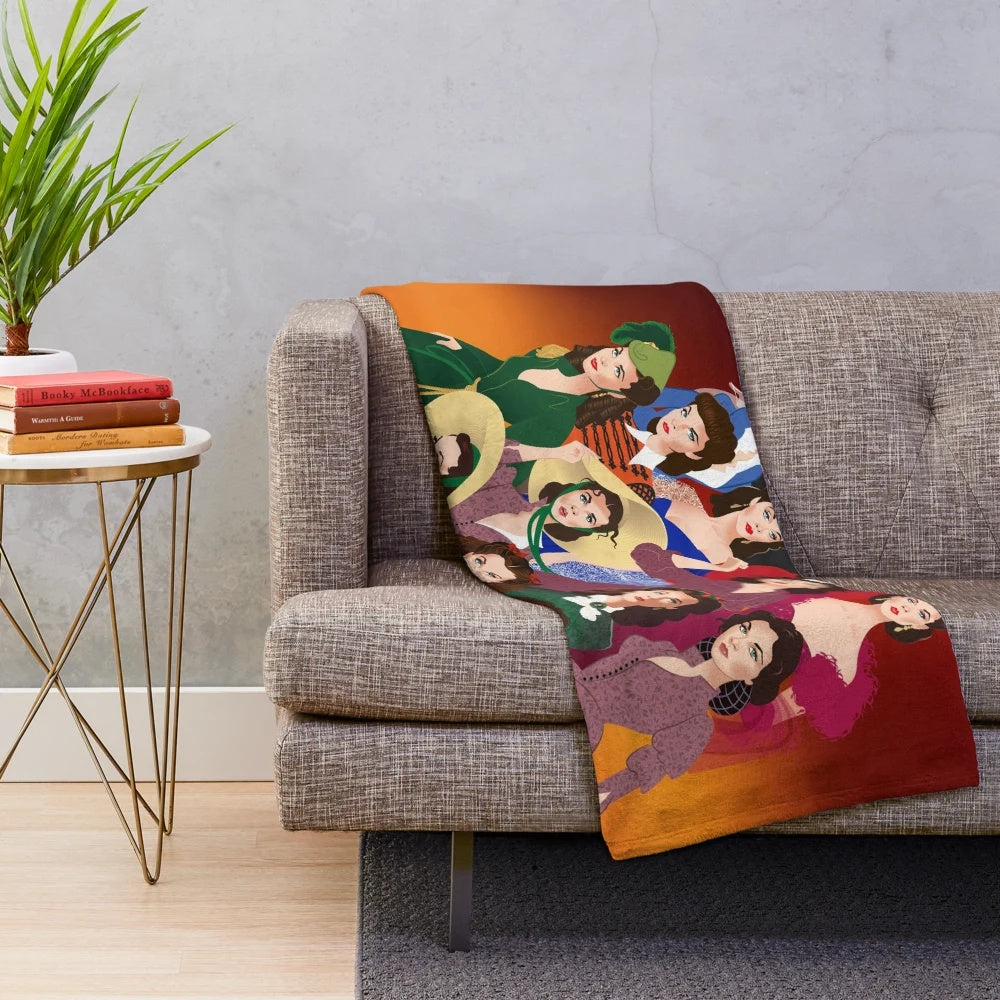Scarlett O'Hara Plush Blanket with Gone with the Wind Inspired Artwork