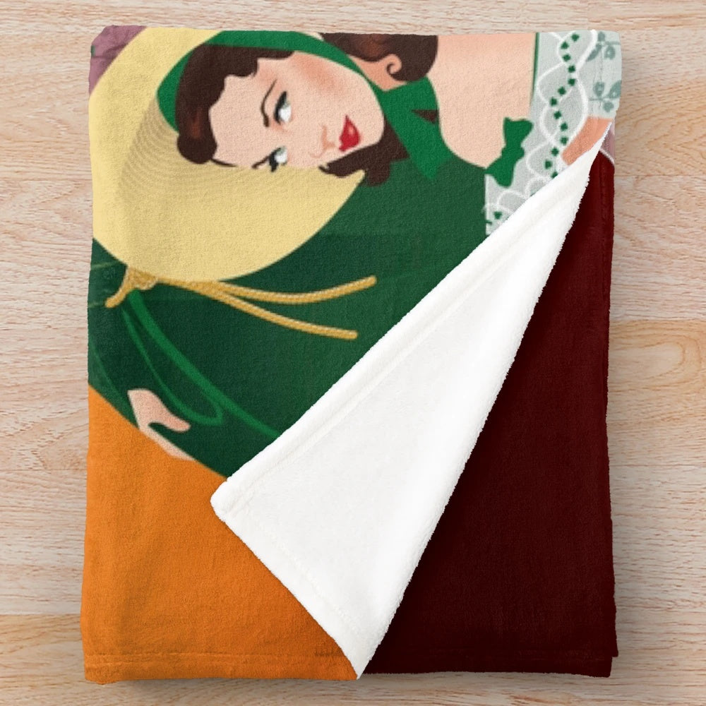 Scarlett O'Hara Plush Blanket with Gone with the Wind Inspired Artwork