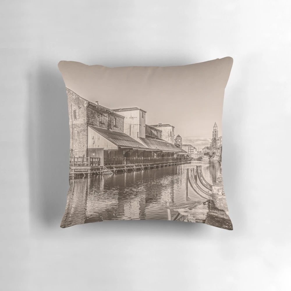 Serene view of Wigan Pier and the Leeds Liverpool Canal in Greater Manchester, England