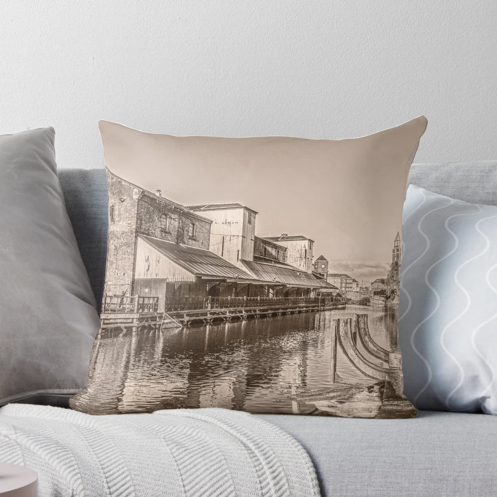 Serene view of Wigan Pier and the Leeds Liverpool Canal in Greater Manchester, England