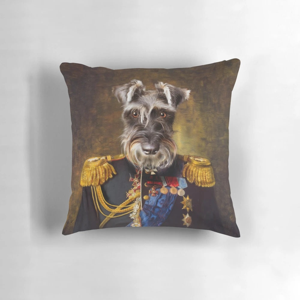 Realistic digital painting of a proud, anthropomorphic schnauzer dog in a stylish outfit, against a white background.
