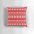 Schnauzer silhouette Christmas pillow featuring a festive sweater pattern