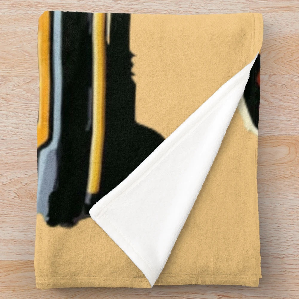 Cozy school bus themed plush blanket