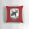 A throw pillow featuring the Schrodinger's Cat thought experiment from quantum physics.