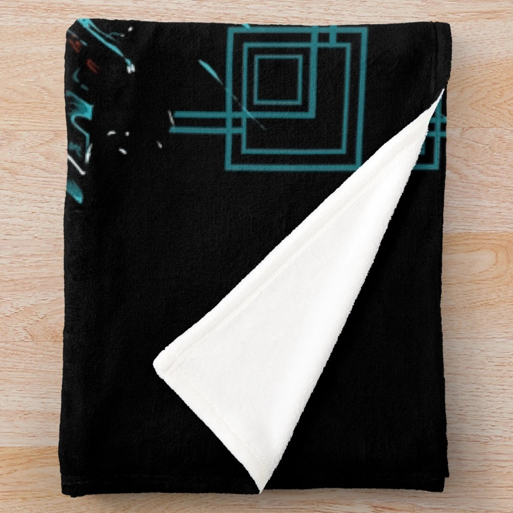 Soft and cozy plush blanket featuring an alien design