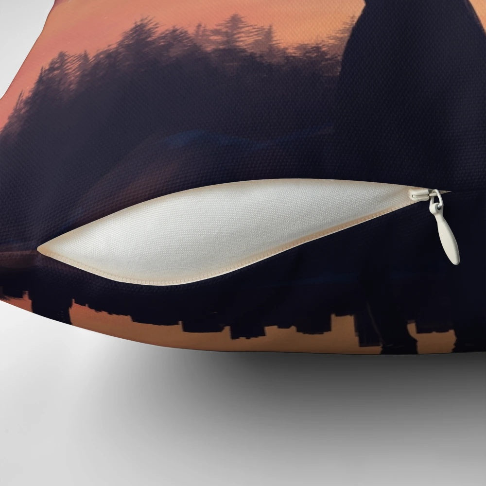 Decorative pillow featuring characters from the sci-fi TV show 'The 100