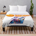 Sci-Fi Fusion Plush Blanket Featuring Dragon Ball Z and Back to the Future Crossover Art