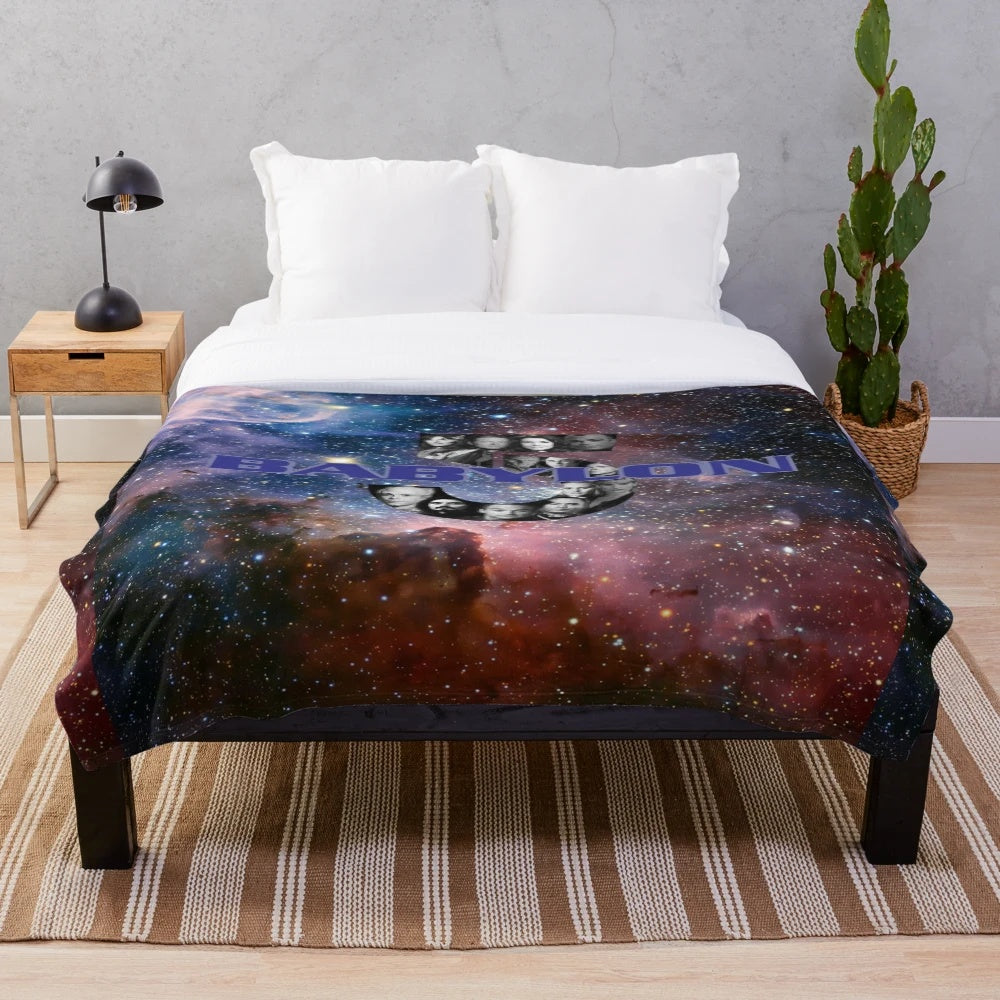 Babylon 5 Plush Blanket with key characters