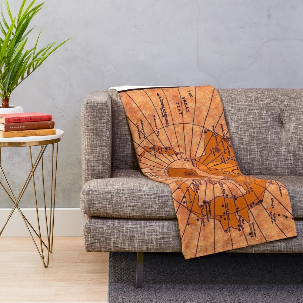 Dune map plush blanket featuring a detailed sci-fi fantasy map design