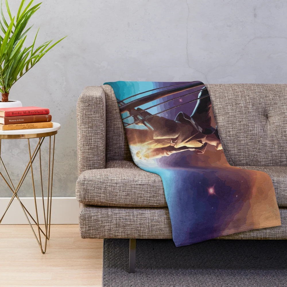 Treasure Planet inspired plush blanket featuring galaxy and space elements