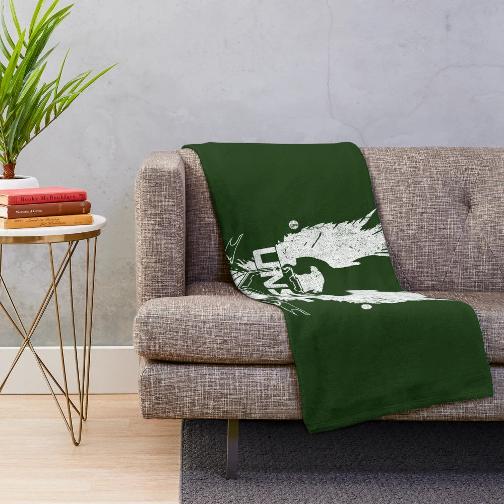 UNSC-inspired plush blanket for sci-fi and gaming fans