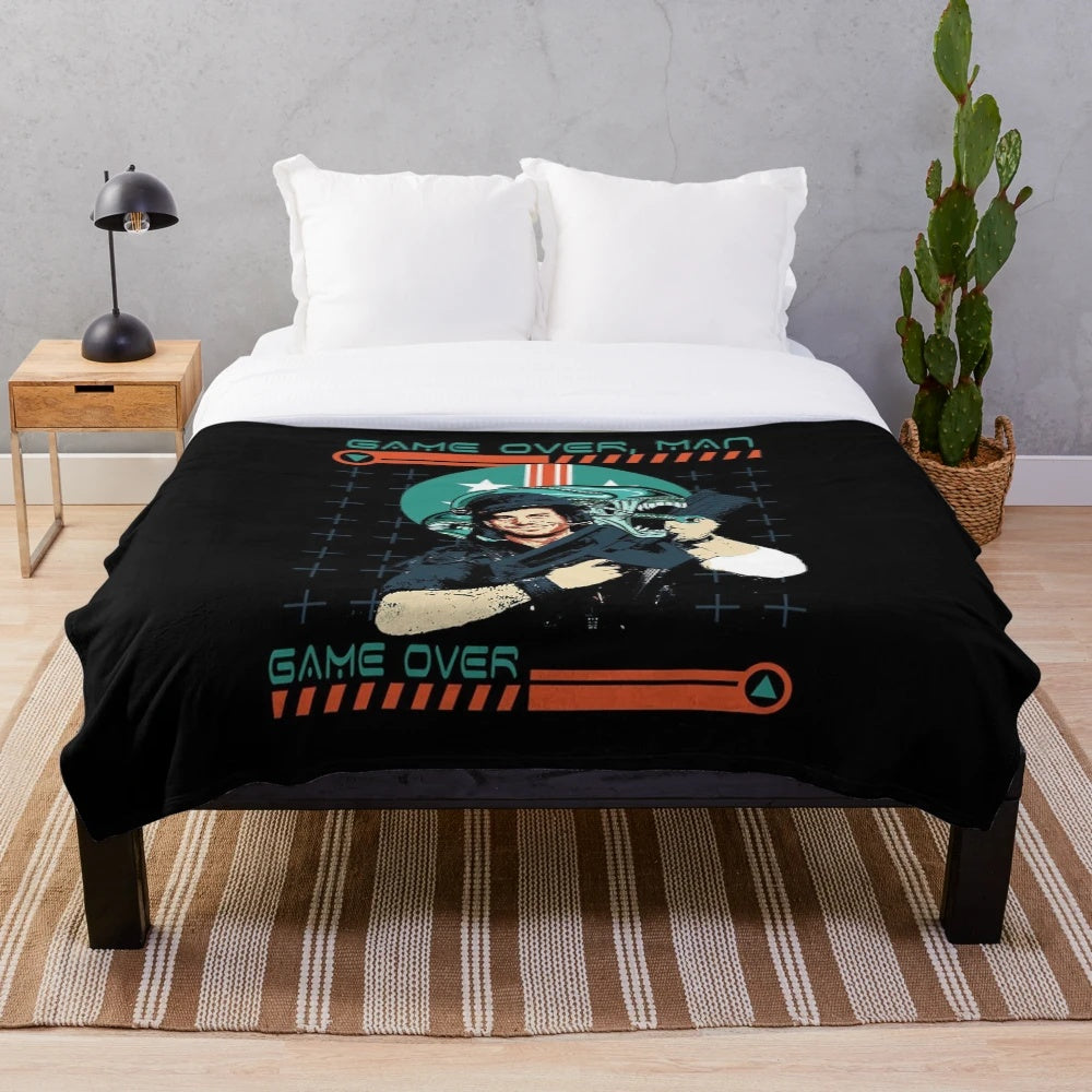 Aliens "Game Over Man" sci-fi movie inspired plush blanket