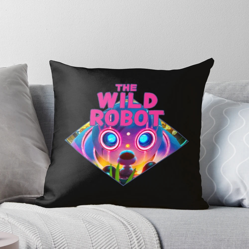 Sci-Fi Neon Robot Pillow from The Wild Robot movie
