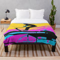 Plush blanket featuring a stunt scooter rider design