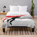 Scooter tricks plush blanket with tail whip design