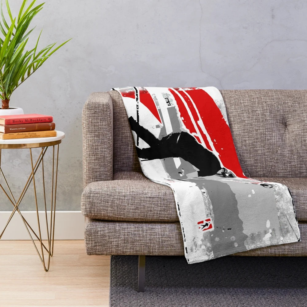 Scooter tricks plush blanket with tail whip design