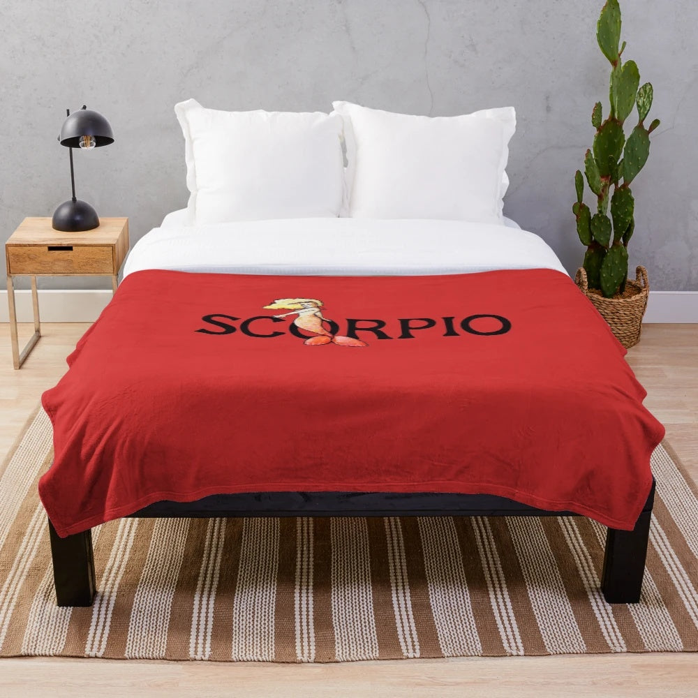 Scorpio mermaid plush blanket with celestial zodiac design