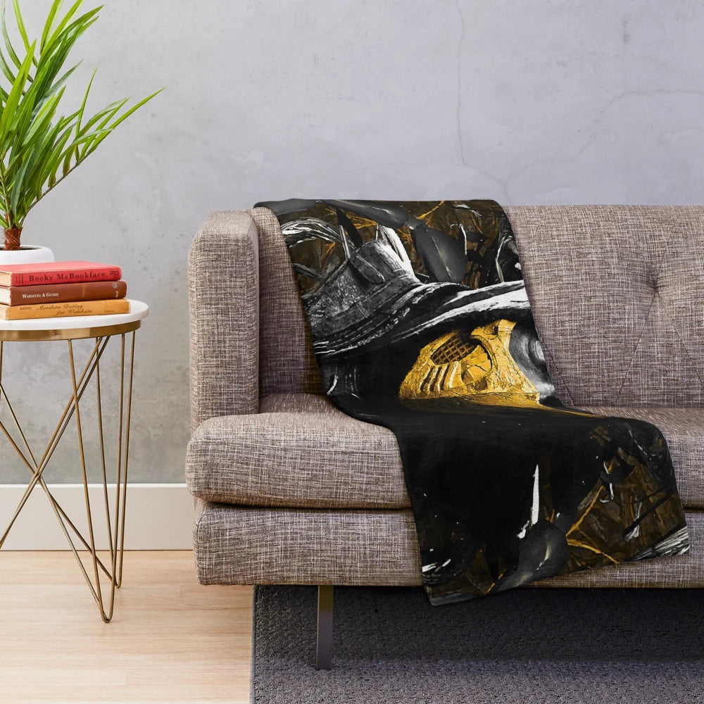 Scorpion Themed Plush Blanket Inspired by Mortal Kombat Video Game