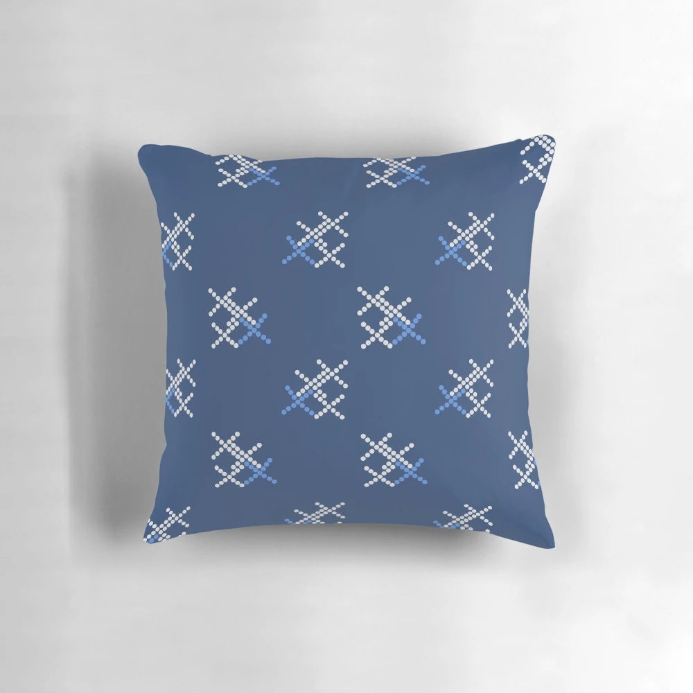 Scotrail-inspired moquette pattern printed on a high-quality pillow