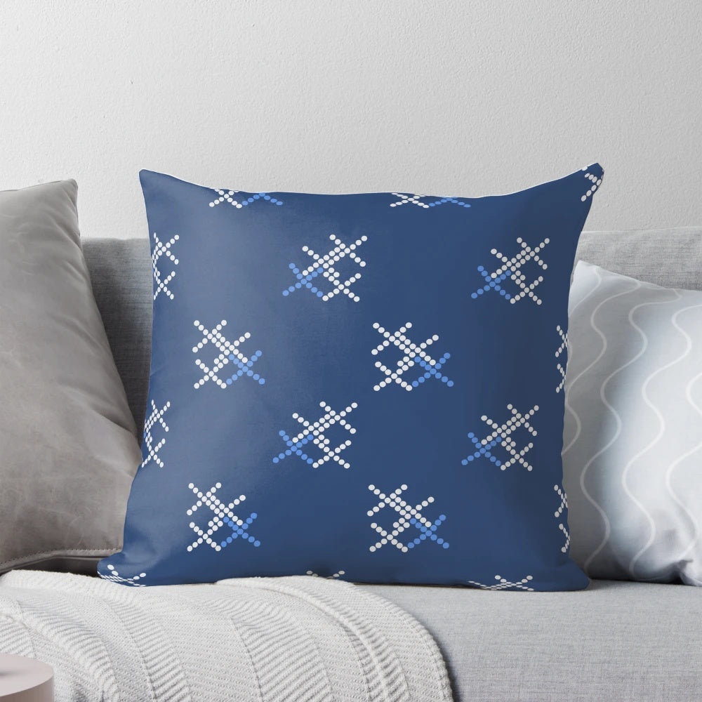 Scotrail-inspired moquette pattern printed on a high-quality pillow