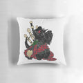 Cozy plaid Scottish Terrier Scottie dog pillow with tartan pattern and bagpipe design
