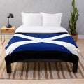 Scottish flag plush blanket with Celtic design
