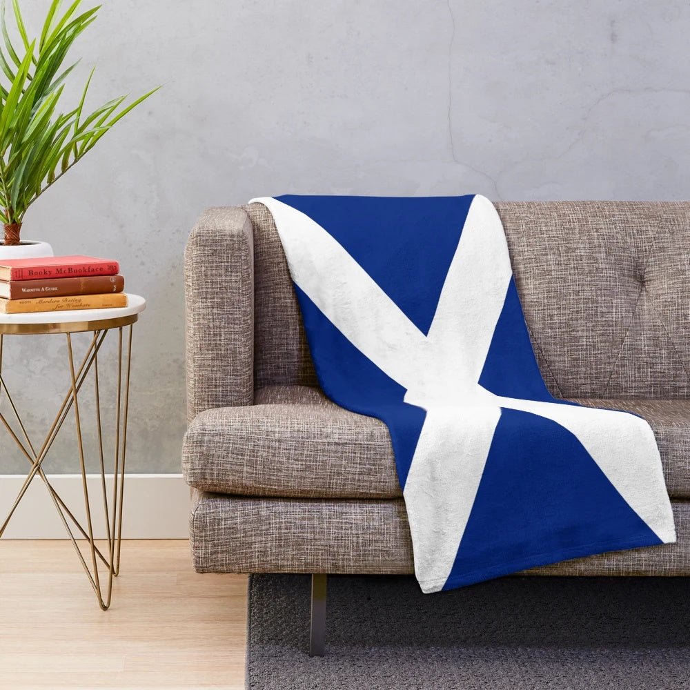 Scottish flag plush blanket with Celtic design